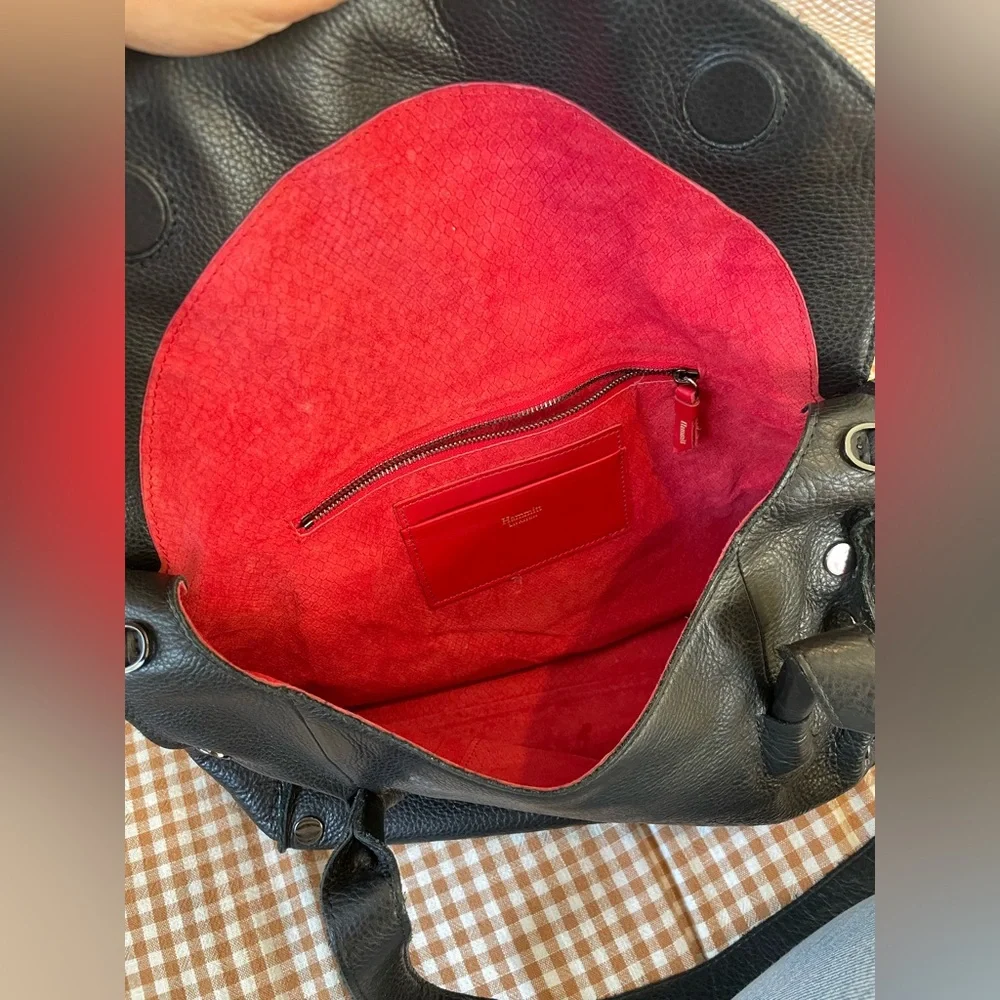 Jammie Black Leather Shoulder Bag - Picture 5 of 6